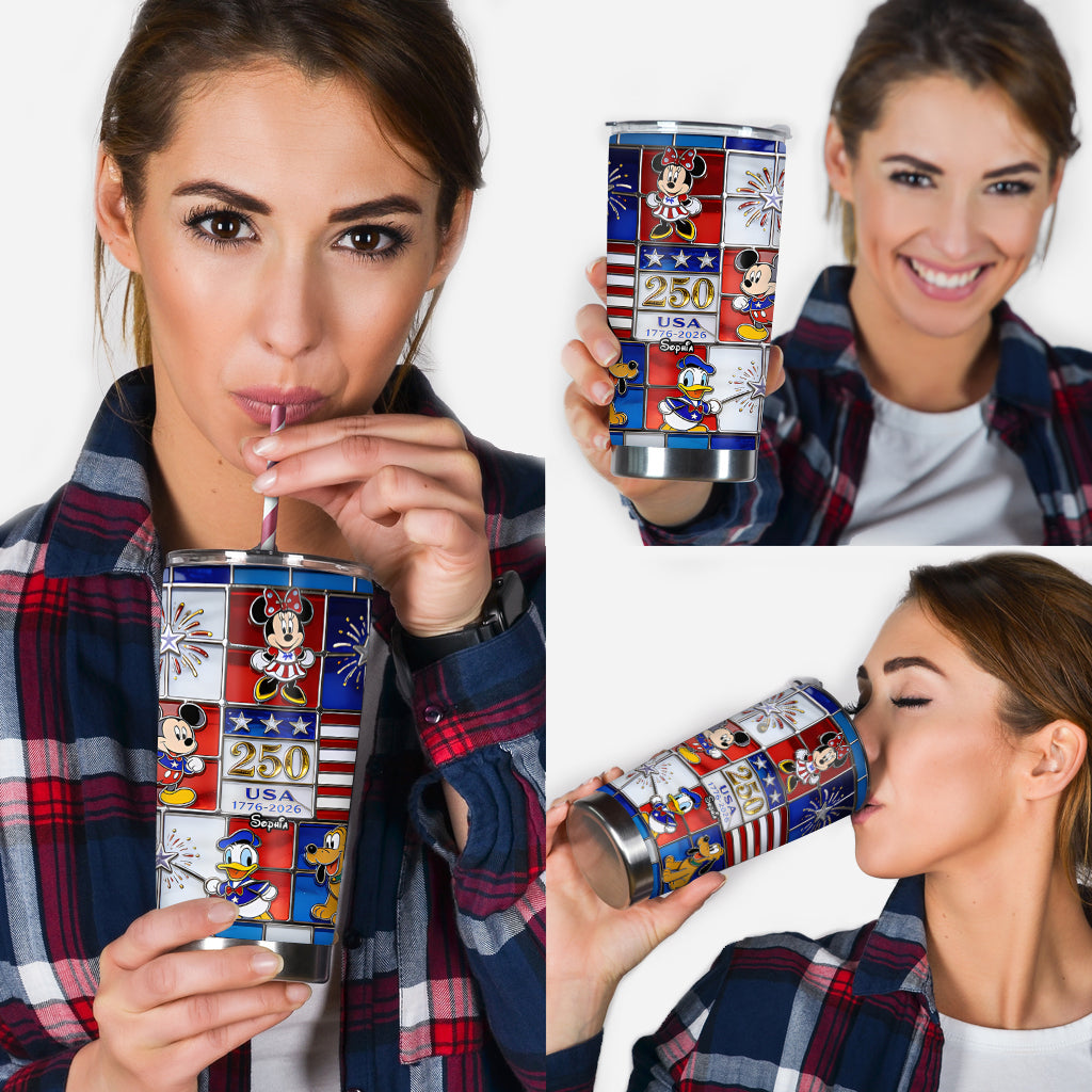 Personalized 250th Anniversary Tumbler with Disney Characters Tumbler GradoCreations