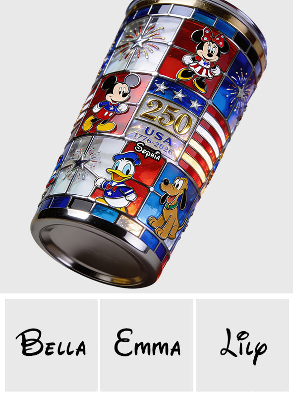 Personalized 250th Anniversary Tumbler with Disney Characters Tumbler GradoCreations