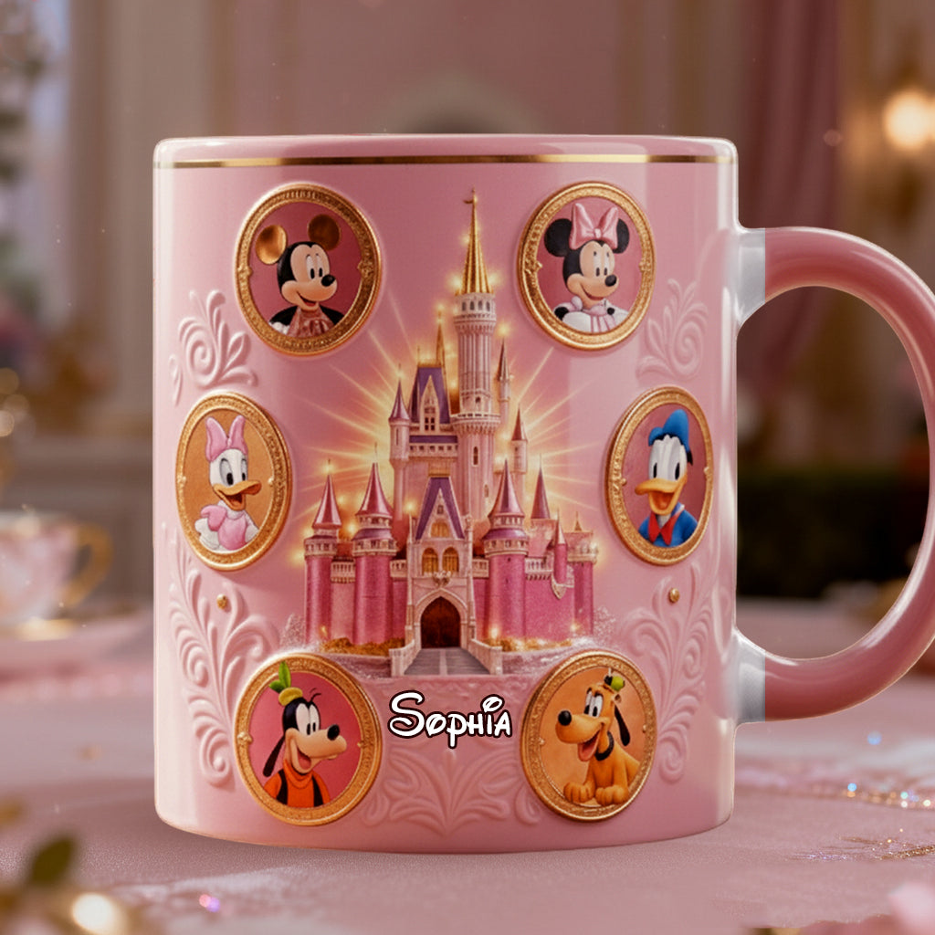 Personalized Mouse Accent Mug & Coaster Gift for Kids - Magical Castle Accent Mug & Coaster GradoCreations