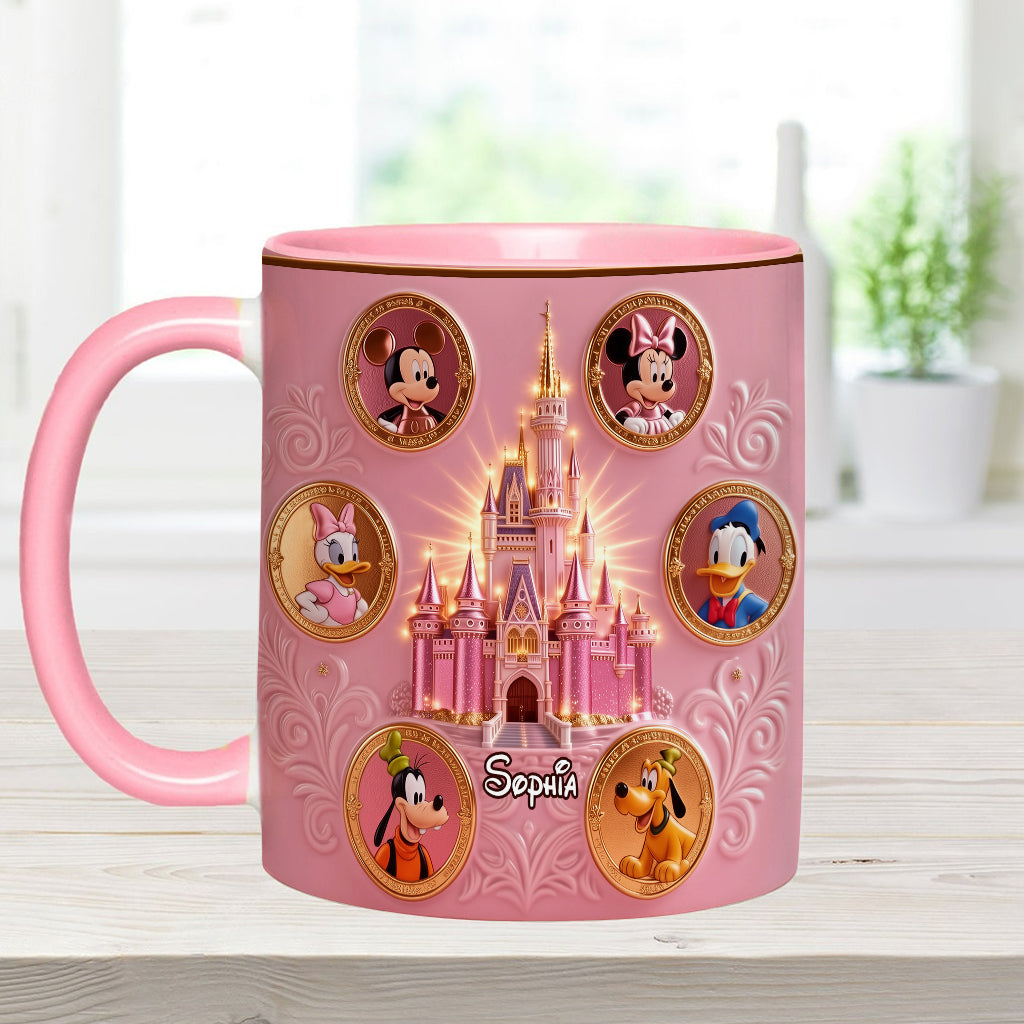 Personalized Mouse Accent Mug & Coaster Gift for Kids - Magical Castle Accent Mug & Coaster GradoCreations