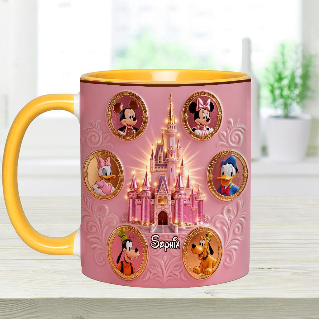 Personalized Mouse Accent Mug & Coaster Gift for Kids - Magical Castle Accent Mug & Coaster GradoCreations