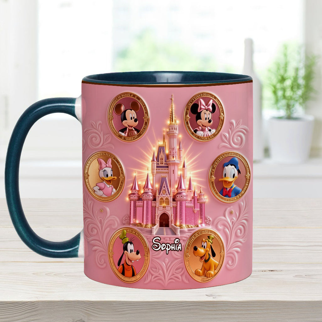 Personalized Mouse Accent Mug & Coaster Gift for Kids - Magical Castle Accent Mug & Coaster GradoCreations