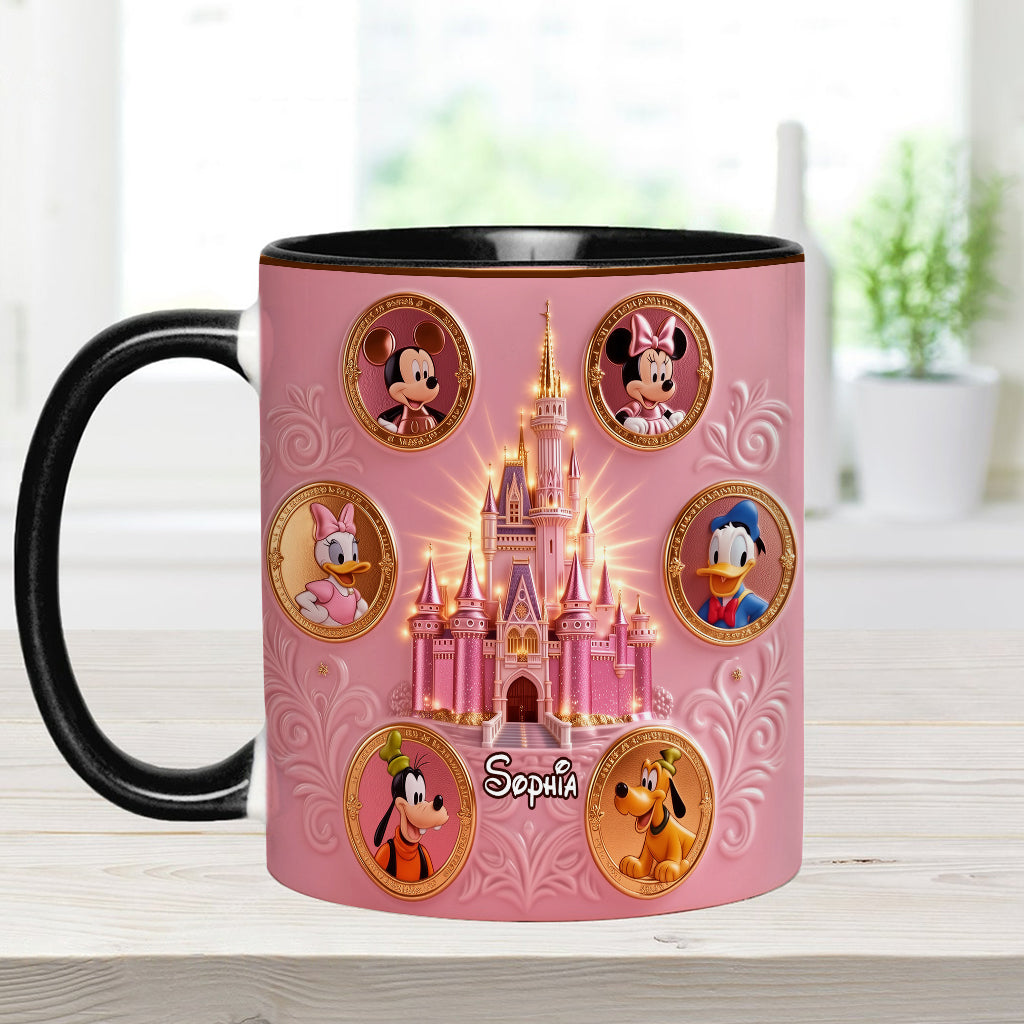 Personalized Mouse Accent Mug & Coaster Gift for Kids - Magical Castle Accent Mug & Coaster GradoCreations