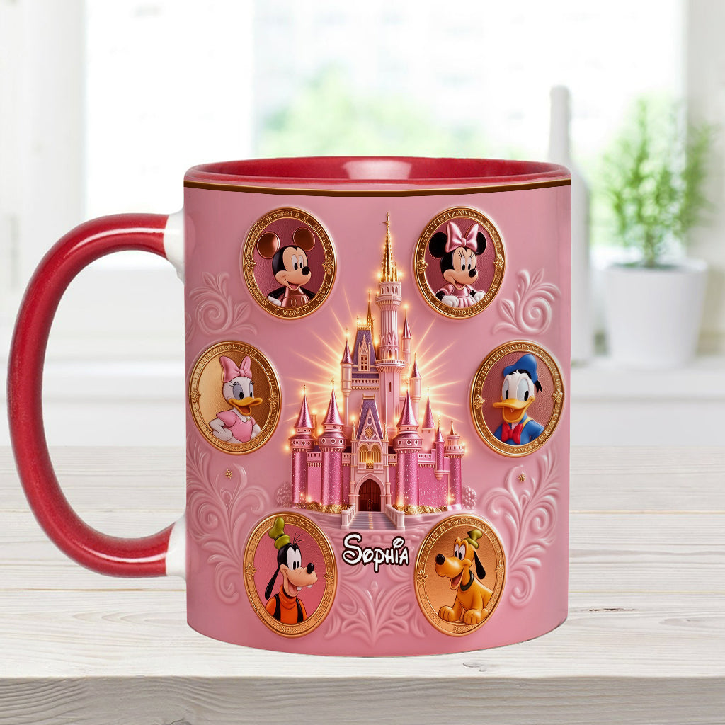 Personalized Mouse Accent Mug & Coaster Gift for Kids - Magical Castle Accent Mug & Coaster GradoCreations