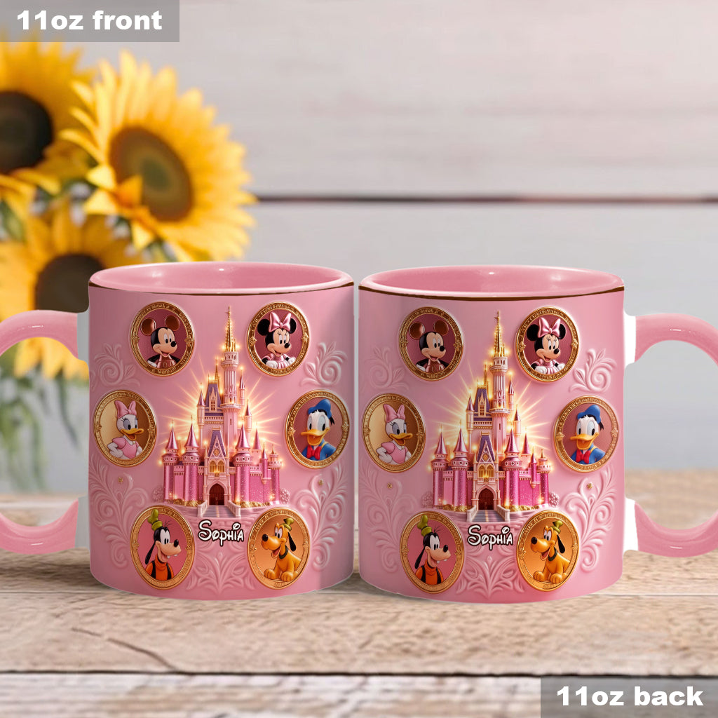 Personalized Mouse Accent Mug & Coaster Gift for Kids - Magical Castle Accent Mug & Coaster GradoCreations