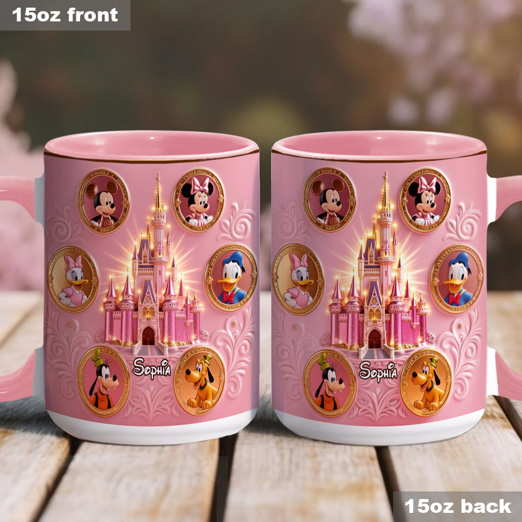 Personalized Mouse Accent Mug & Coaster Gift for Kids - Magical Castle Accent Mug & Coaster GradoCreations