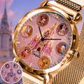Personalized Disney Castle Women's Hand Watch with Custom Name Women Hand Watch GradoCreations