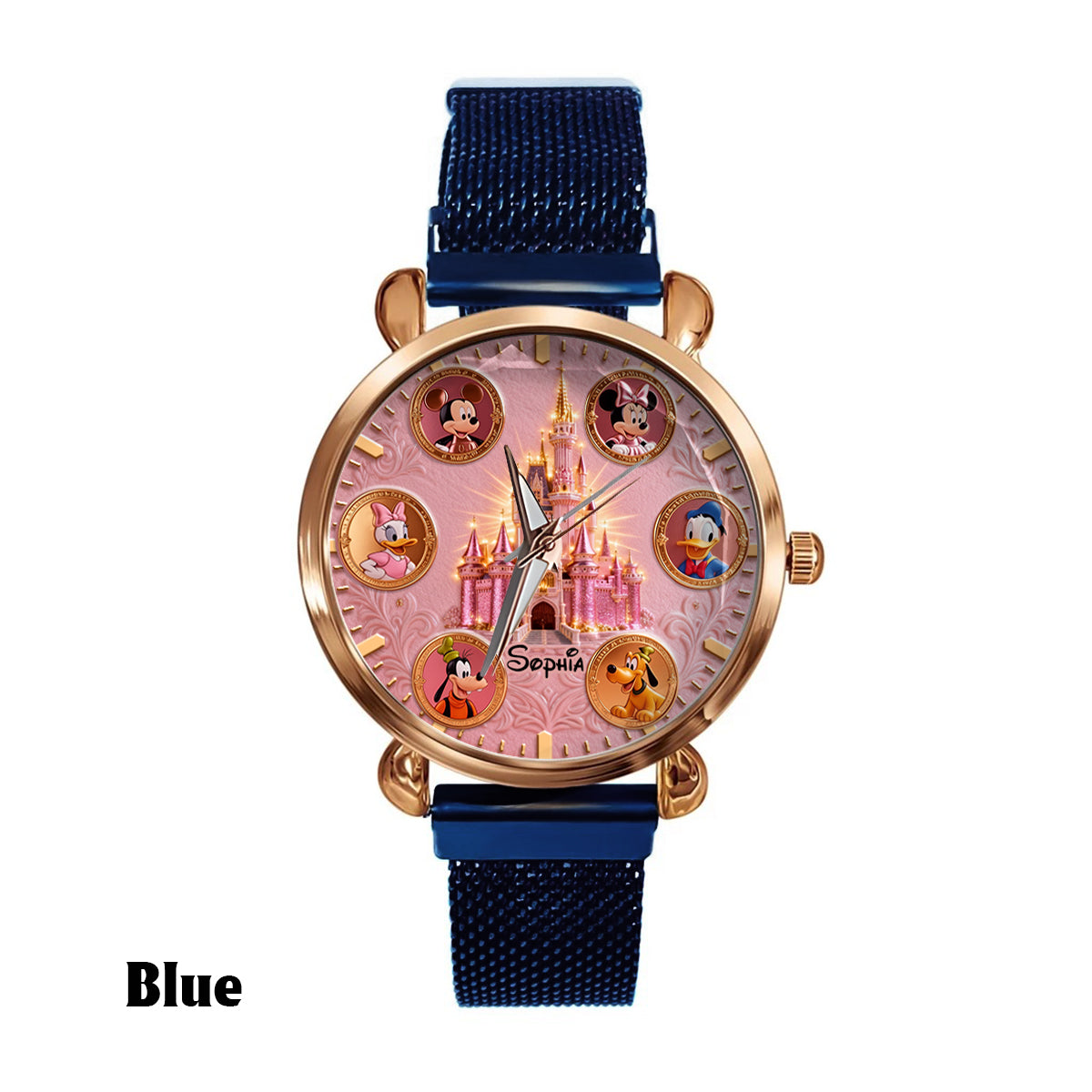 Personalized Disney Castle Women's Hand Watch with Custom Name Women Hand Watch GradoCreations