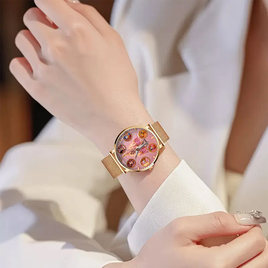 Personalized Disney Castle Women's Hand Watch with Custom Name Women Hand Watch GradoCreations