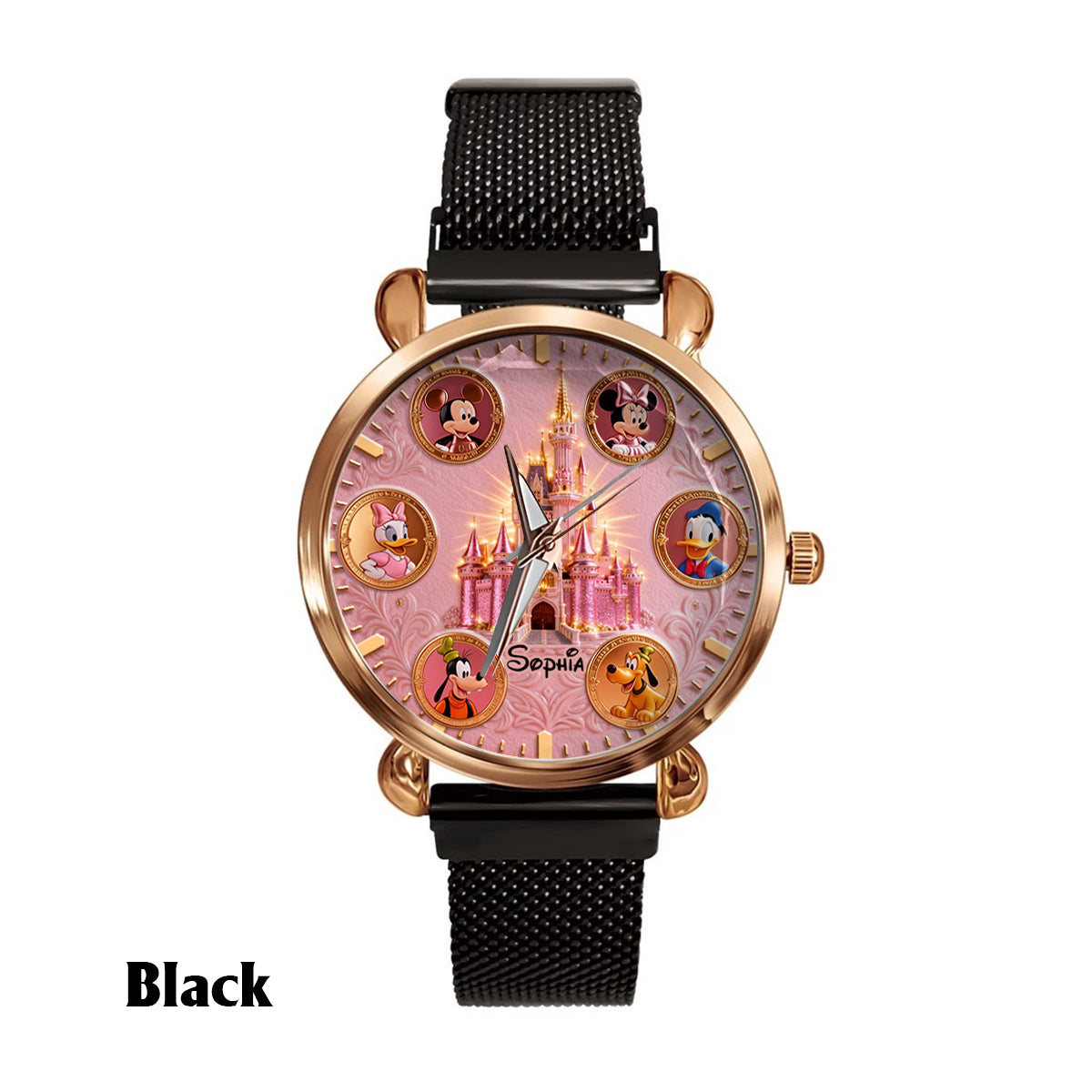 Personalized Disney Castle Women's Hand Watch with Custom Name Women Hand Watch GradoCreations