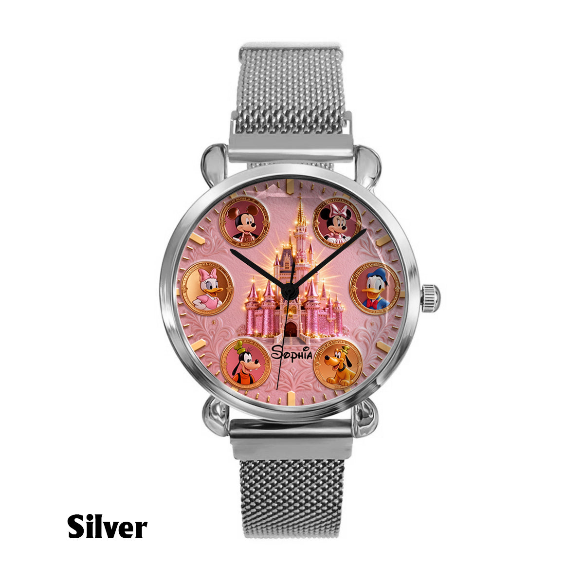 Personalized Disney Castle Women's Hand Watch with Custom Name Women Hand Watch GradoCreations