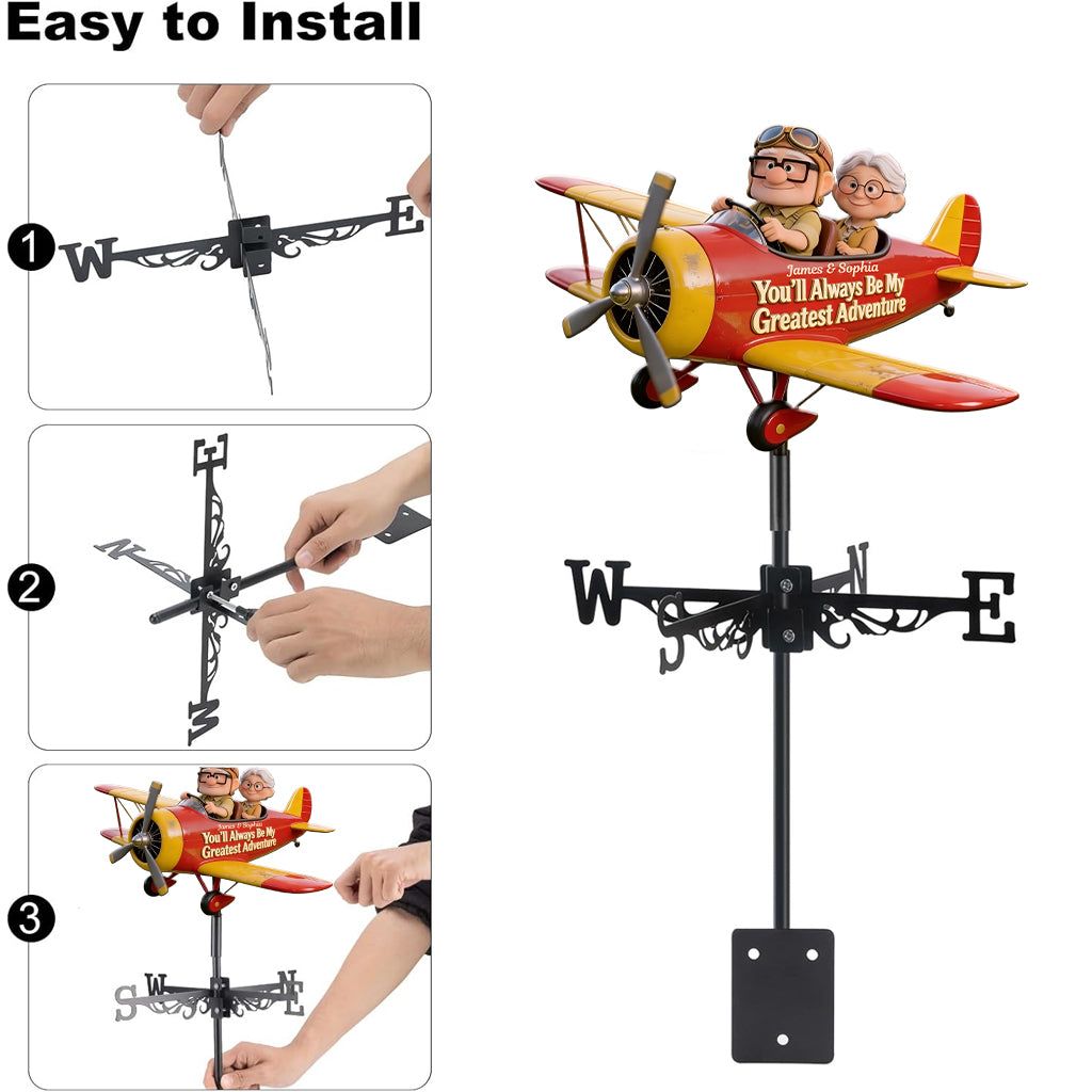 Personalized Up Movie Couple Weather Vane Custom Name Gift Weather Vane GradoCreations