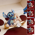 Personalized Cute Blue Alien Ohana Adjustable Ring Gift Adjustable Shaped Ring GradoCreations