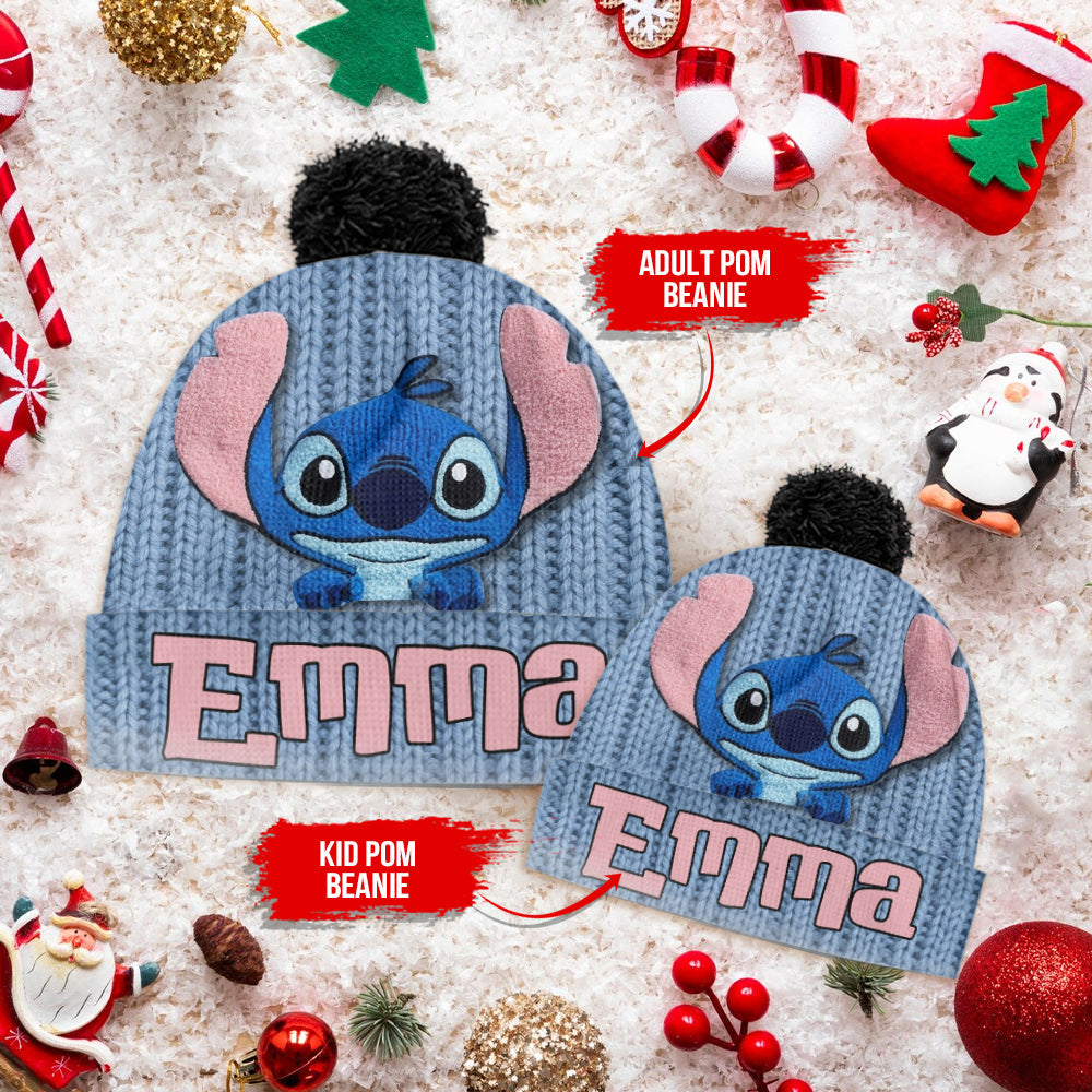 Personalized Stitch Beanie Hat Custom Name Gift for Kids Beanie Hat GradoCreations