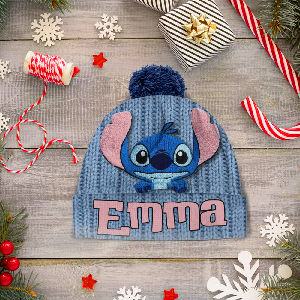 Personalized Stitch Beanie Hat Custom Name Gift for Kids Beanie Hat GradoCreations