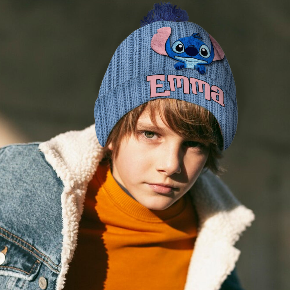 Personalized Stitch Beanie Hat Custom Name Gift for Kids Beanie Hat GradoCreations