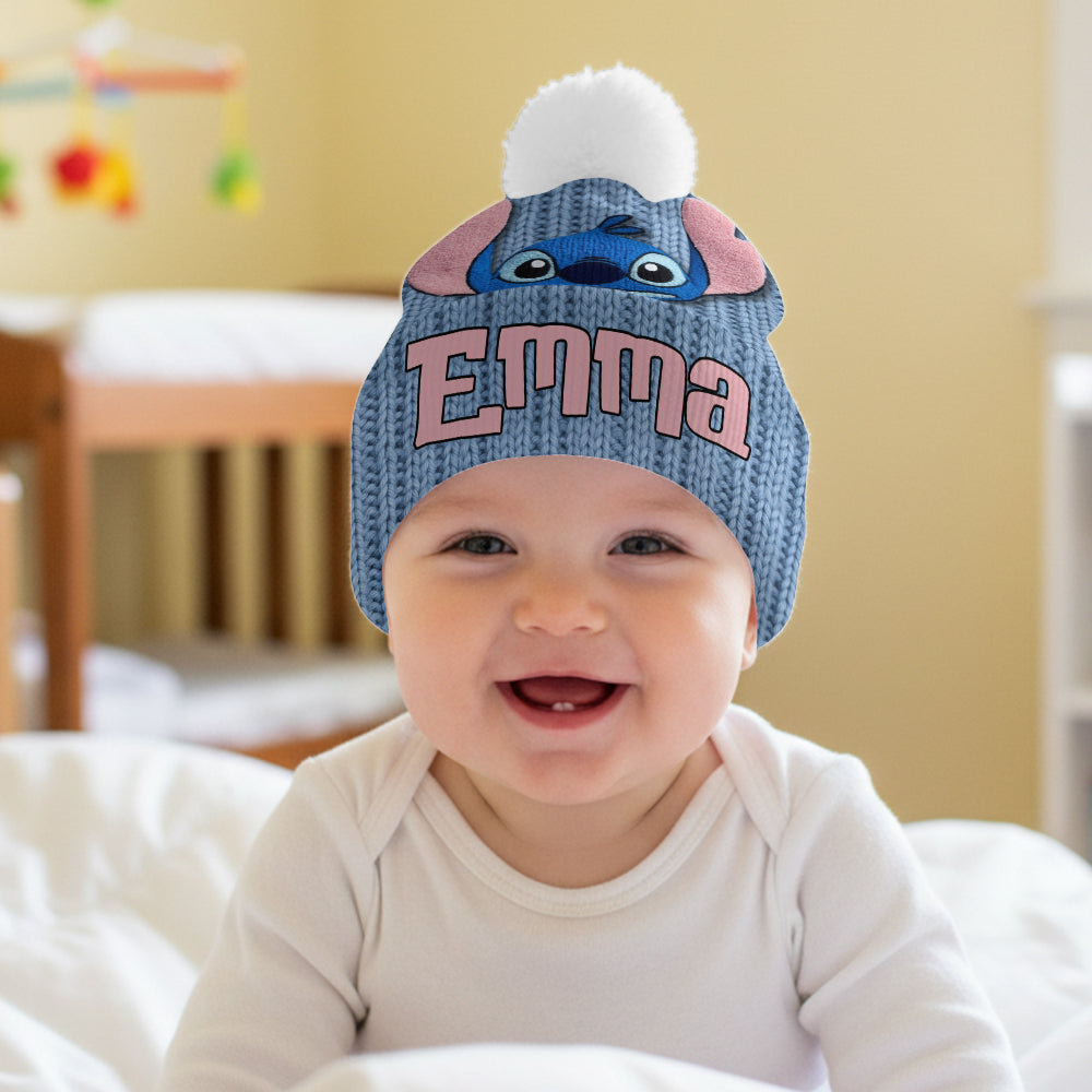 Personalized Stitch Beanie Hat Custom Name Gift for Kids Beanie Hat GradoCreations