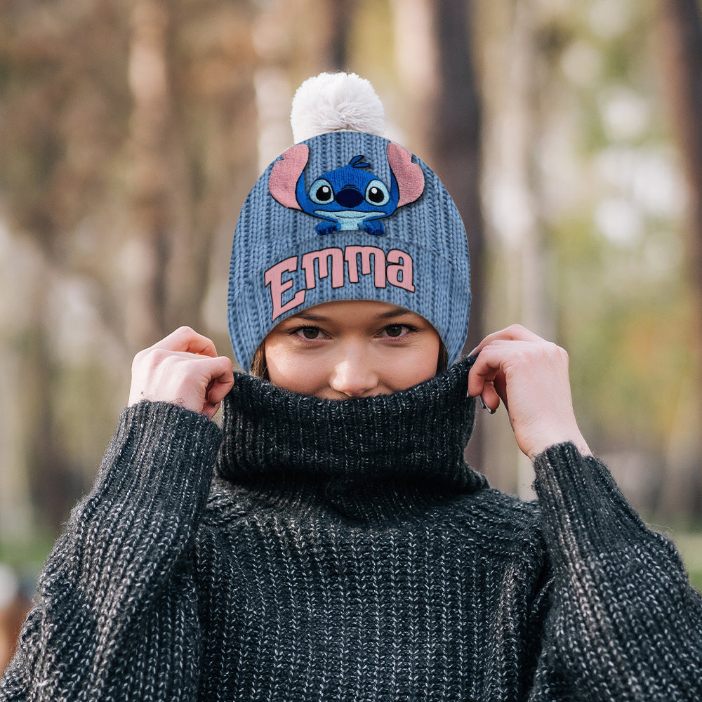 Personalized Stitch Beanie Hat Custom Name Gift for Kids Beanie Hat GradoCreations