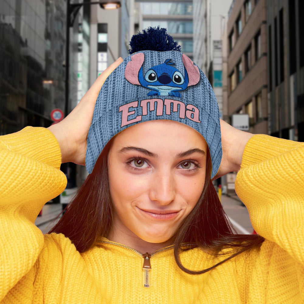 Personalized Stitch Beanie Hat Custom Name Gift for Kids Beanie Hat GradoCreations
