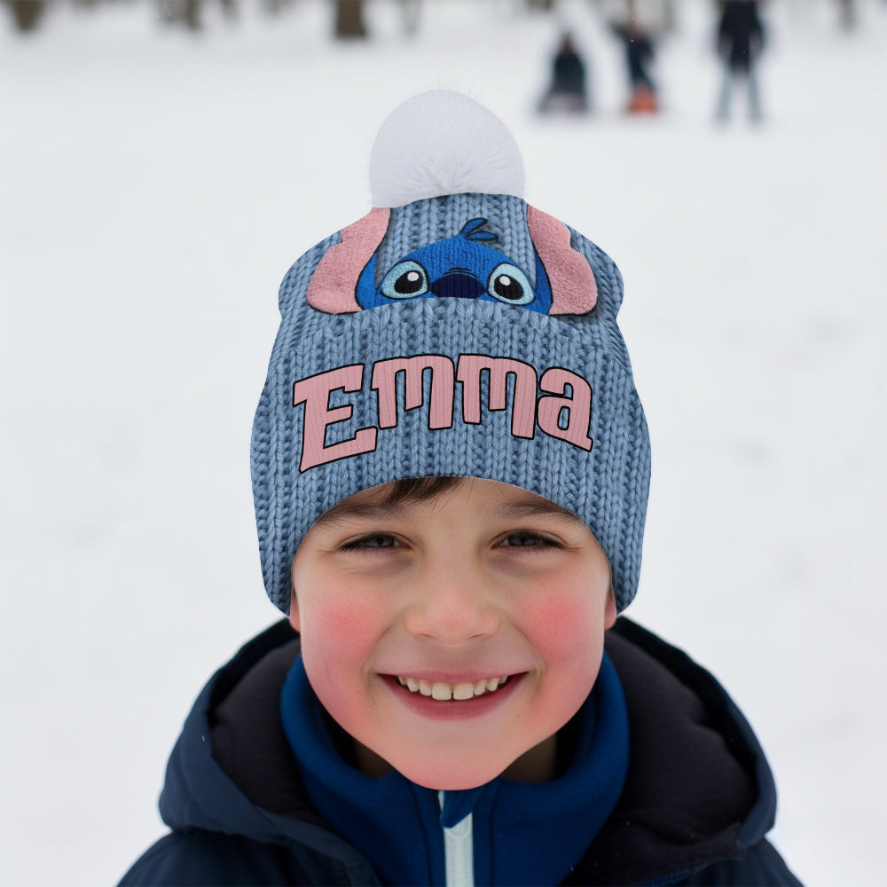Personalized Stitch Beanie Hat Custom Name Gift for Kids Beanie Hat GradoCreations