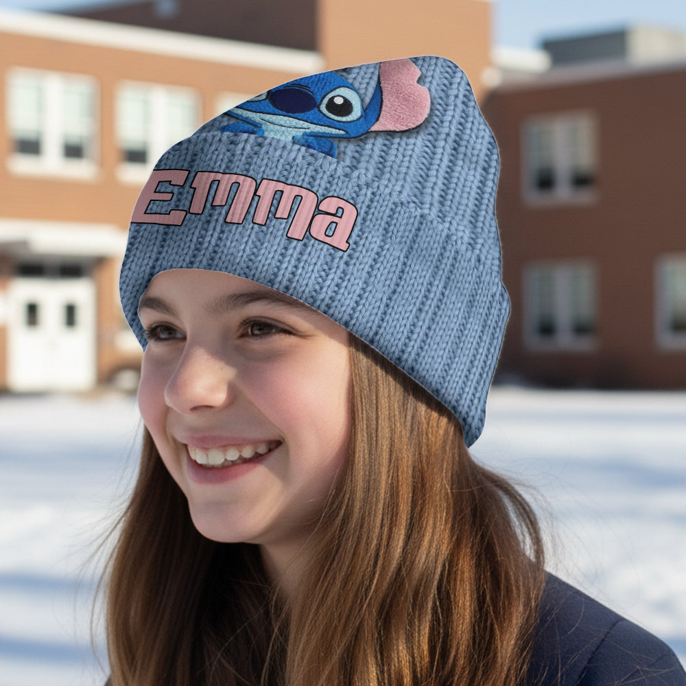 Personalized Stitch Beanie Hat Custom Name Gift for Kids Beanie Hat GradoCreations
