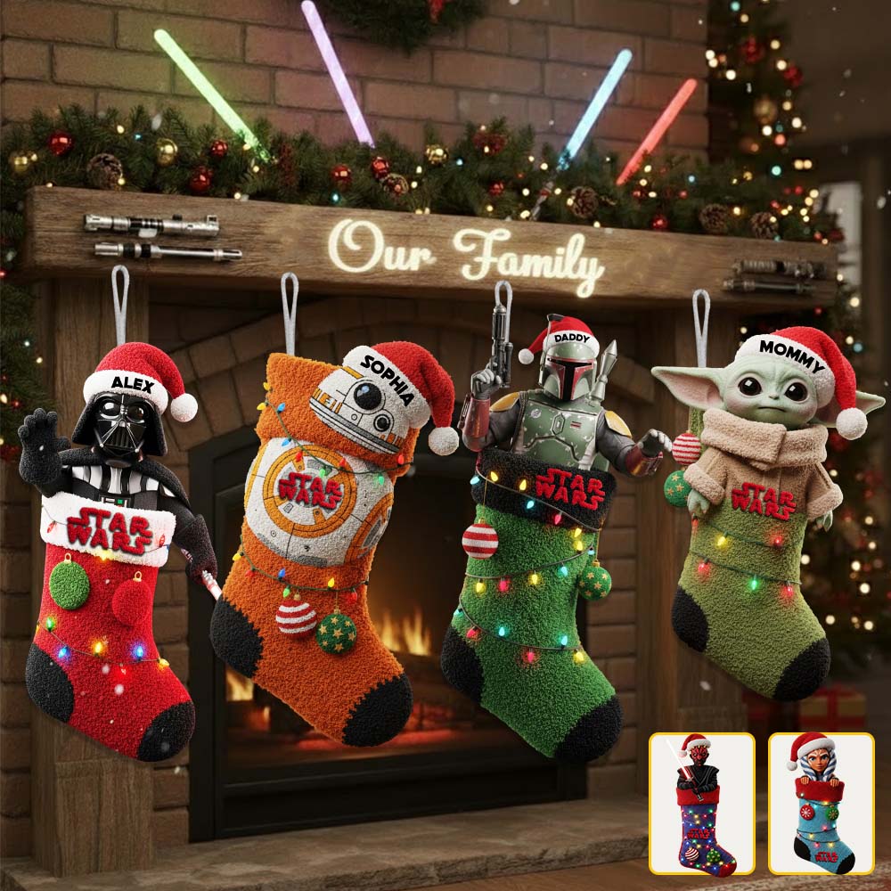 Personalized Star Wars Shaped Christmas Stocking for Kids & Family Shaped Christmas Stocking GradoCreations