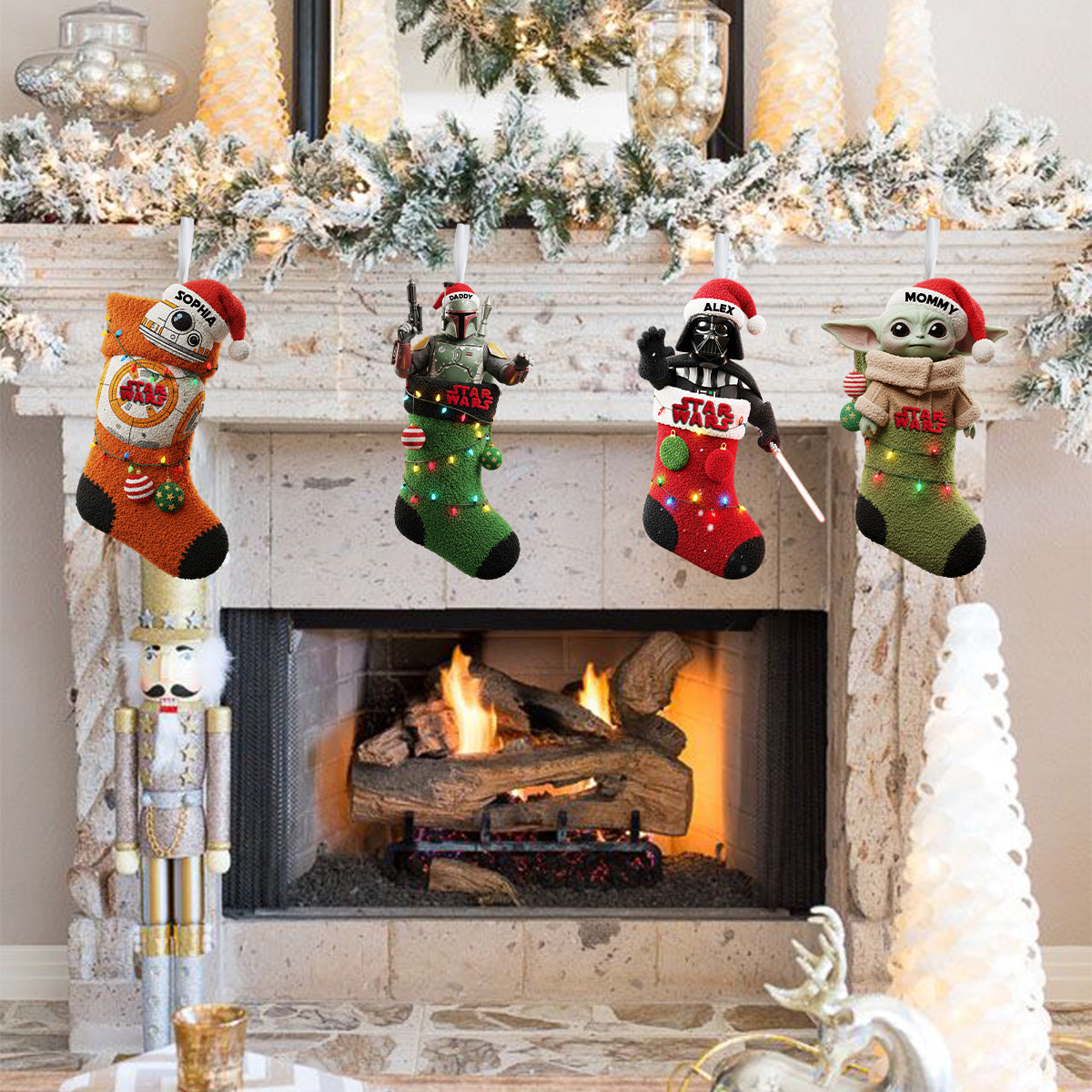 Personalized Star Wars Shaped Christmas Stocking for Kids & Family Shaped Christmas Stocking GradoCreations