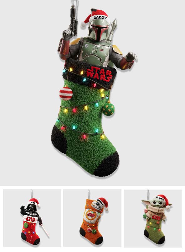 Personalized Star Wars Shaped Christmas Stocking for Kids & Family Shaped Christmas Stocking GradoCreations
