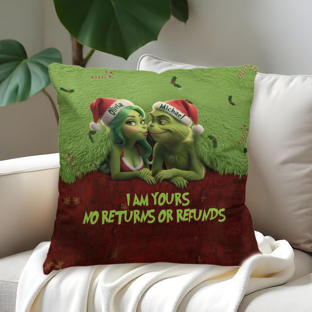 Personalized Grinch Christmas Blanket & Pillow Set Gift for Couple Blanket & Throw Pillow Set GradoCreations