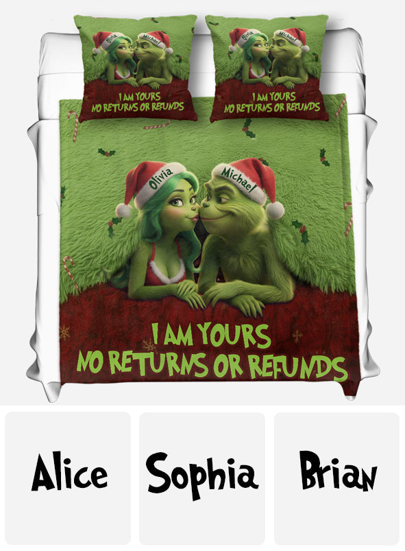 Personalized Grinch Christmas Blanket & Pillow Set Gift for Couple Blanket & Throw Pillow Set GradoCreations