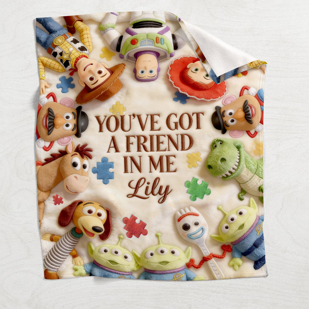 Personalized Autism Awareness Blanket with Friends Theme Blanket GradoCreations