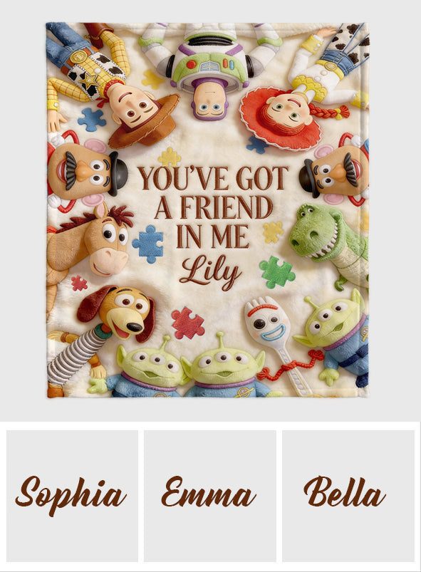 Personalized Autism Awareness Blanket with Friends Theme Blanket GradoCreations