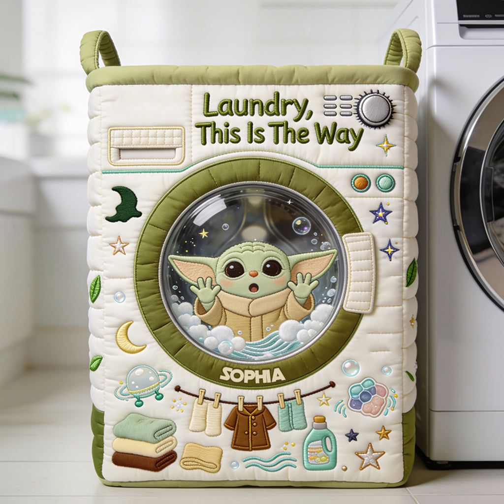 Personalized Cute Baby Yoda Storage Basket for Kids Room Organization Laundry Basket GradoCreations