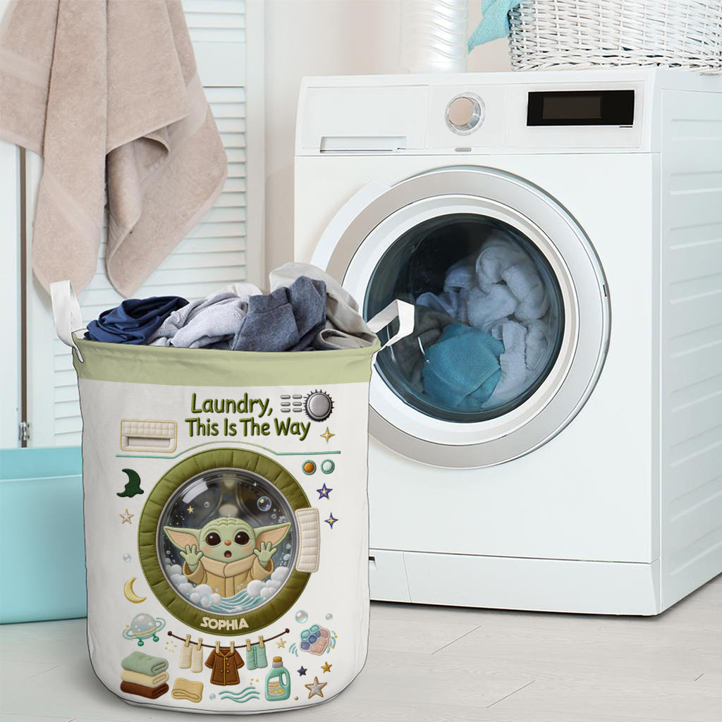 Personalized Cute Baby Yoda Storage Basket for Kids Room Organization Laundry Basket GradoCreations
