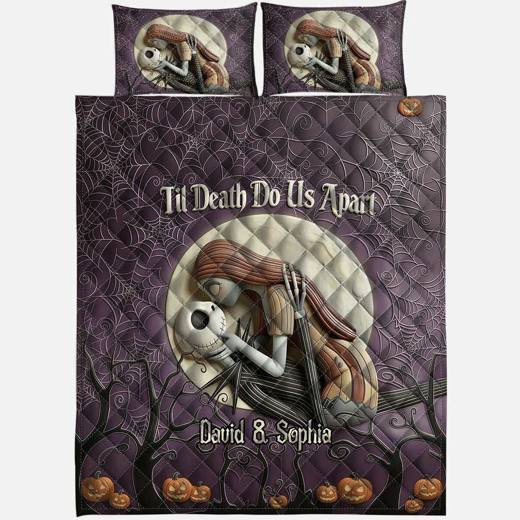 Personalized Nightmare Before Christmas Quilt Set for Couples - Unique Gift Idea Quilt Set GradoCreations