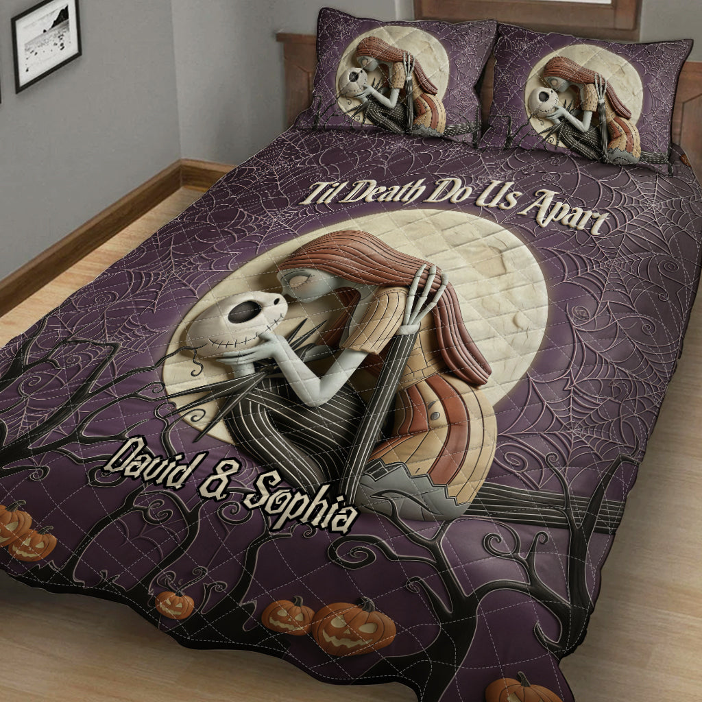 Personalized Nightmare Before Christmas Quilt Set for Couples - Unique Gift Idea Quilt Set GradoCreations