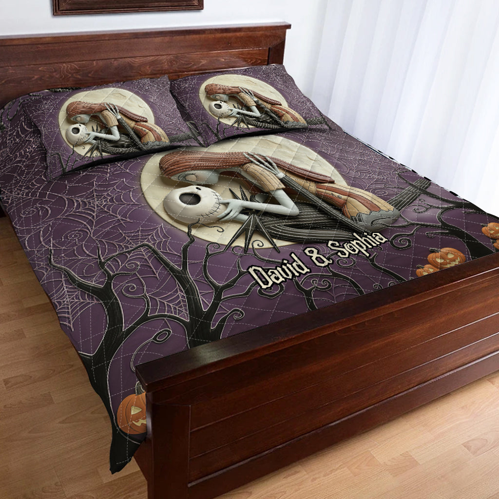 Personalized Nightmare Before Christmas Quilt Set for Couples - Unique Gift Idea Quilt Set GradoCreations