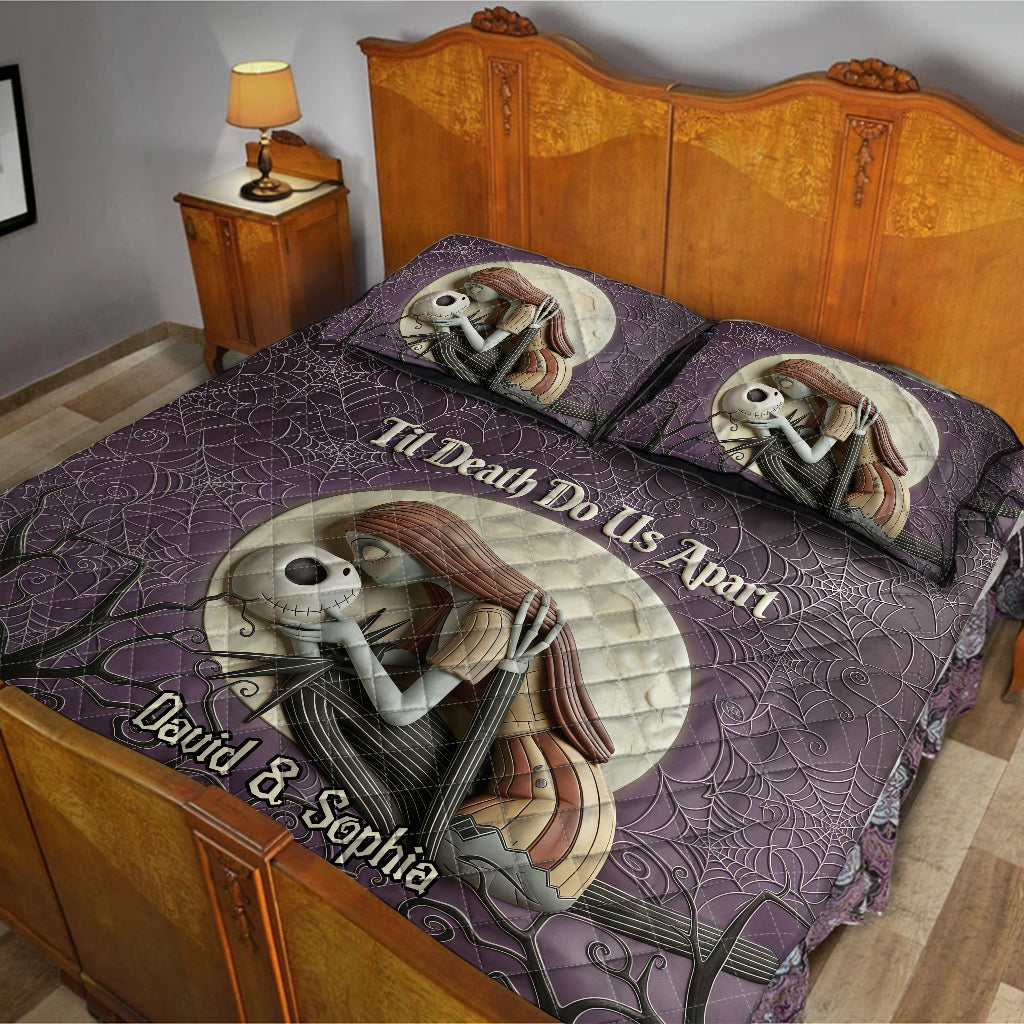 Personalized Nightmare Before Christmas Quilt Set for Couples - Unique Gift Idea Quilt Set GradoCreations
