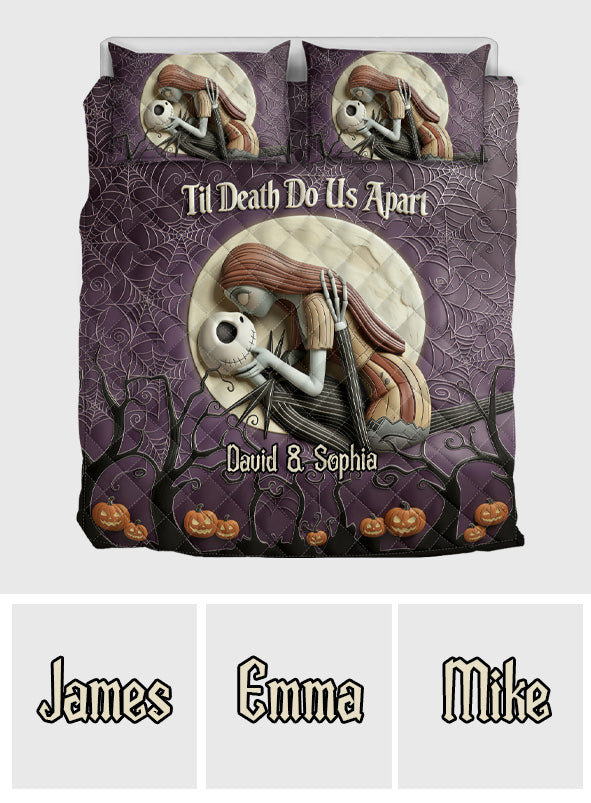 Personalized Nightmare Before Christmas Quilt Set for Couples - Unique Gift Idea Quilt Set GradoCreations