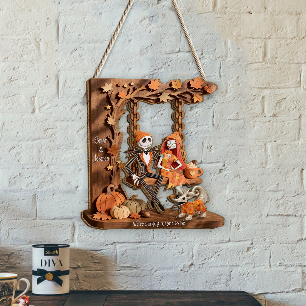 Personalized Nightmare Before Christmas 2 Layered Wood Sign Gift for Fans 2 Layered Wood Sign GradoCreations