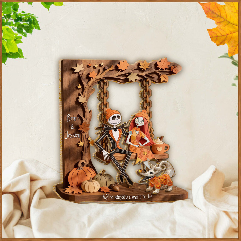 Personalized Nightmare Before Christmas 2 Layered Wood Sign Gift for Fans 2 Layered Wood Sign GradoCreations