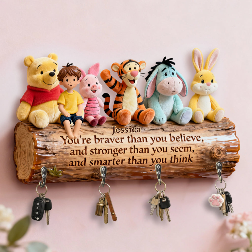 Personalized Bear Key Rack Custom Name Hanging Organizer Gift Custom Shaped Key Rack GradoCreations