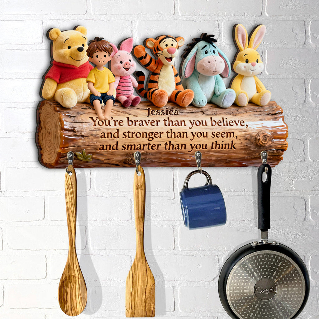 Personalized Bear Key Rack Custom Name Hanging Organizer Gift Custom Shaped Key Rack GradoCreations