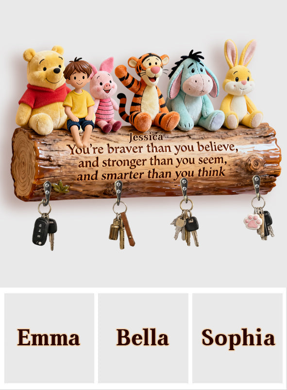 Personalized Bear Key Rack Custom Name Hanging Organizer Gift Custom Shaped Key Rack GradoCreations