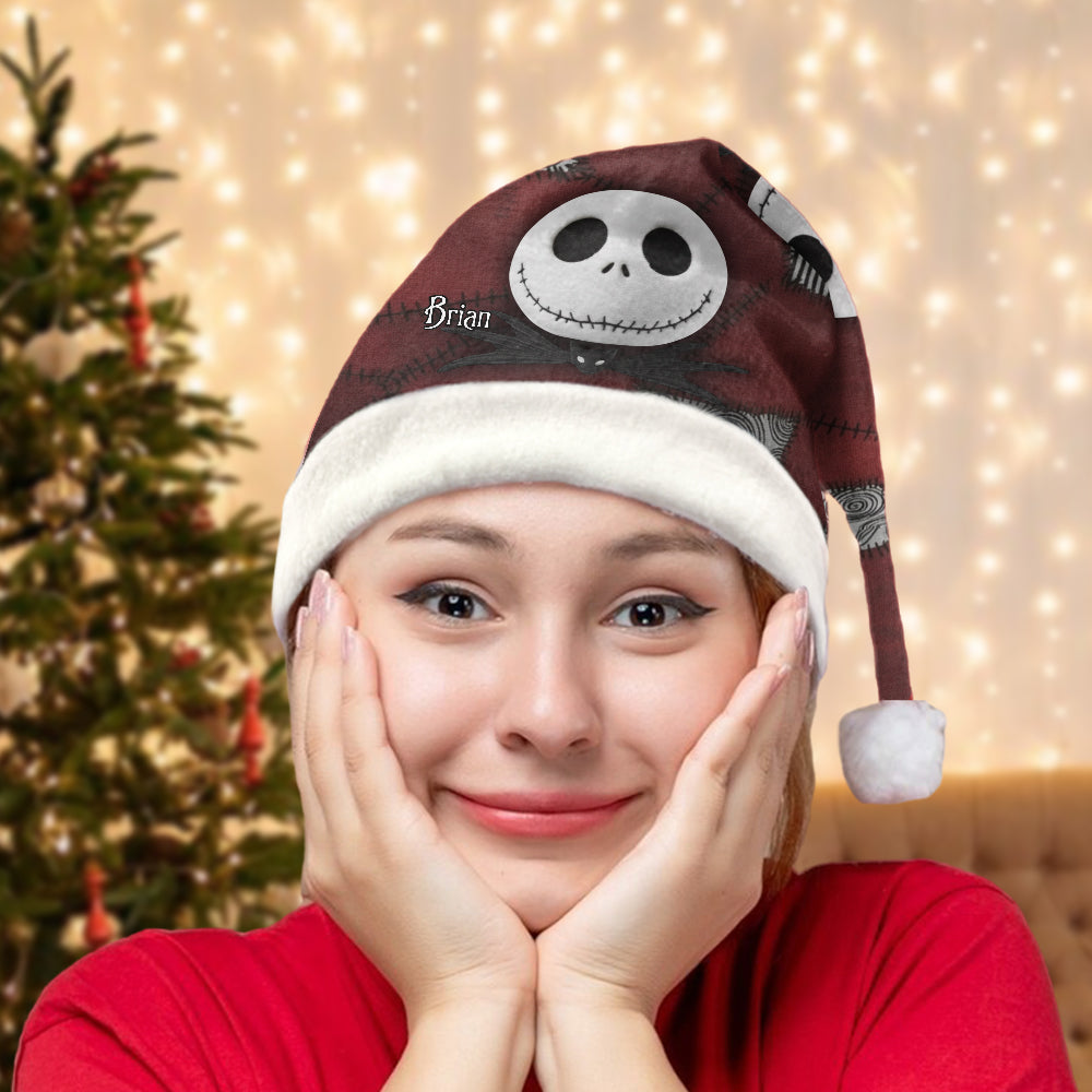 Personalized Nightmare Before Christmas Santa Hat for Couples Santa Claus Hat GradoCreations