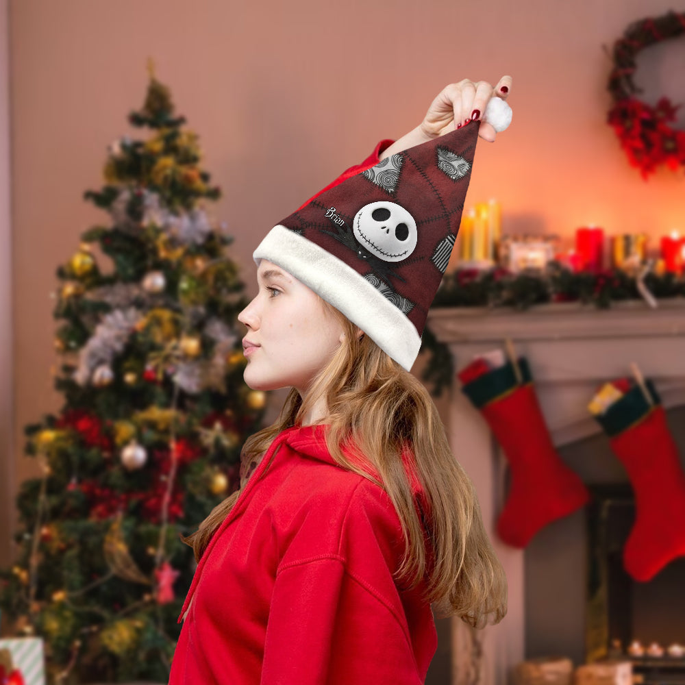 Personalized Nightmare Before Christmas Santa Hat for Couples Santa Claus Hat GradoCreations