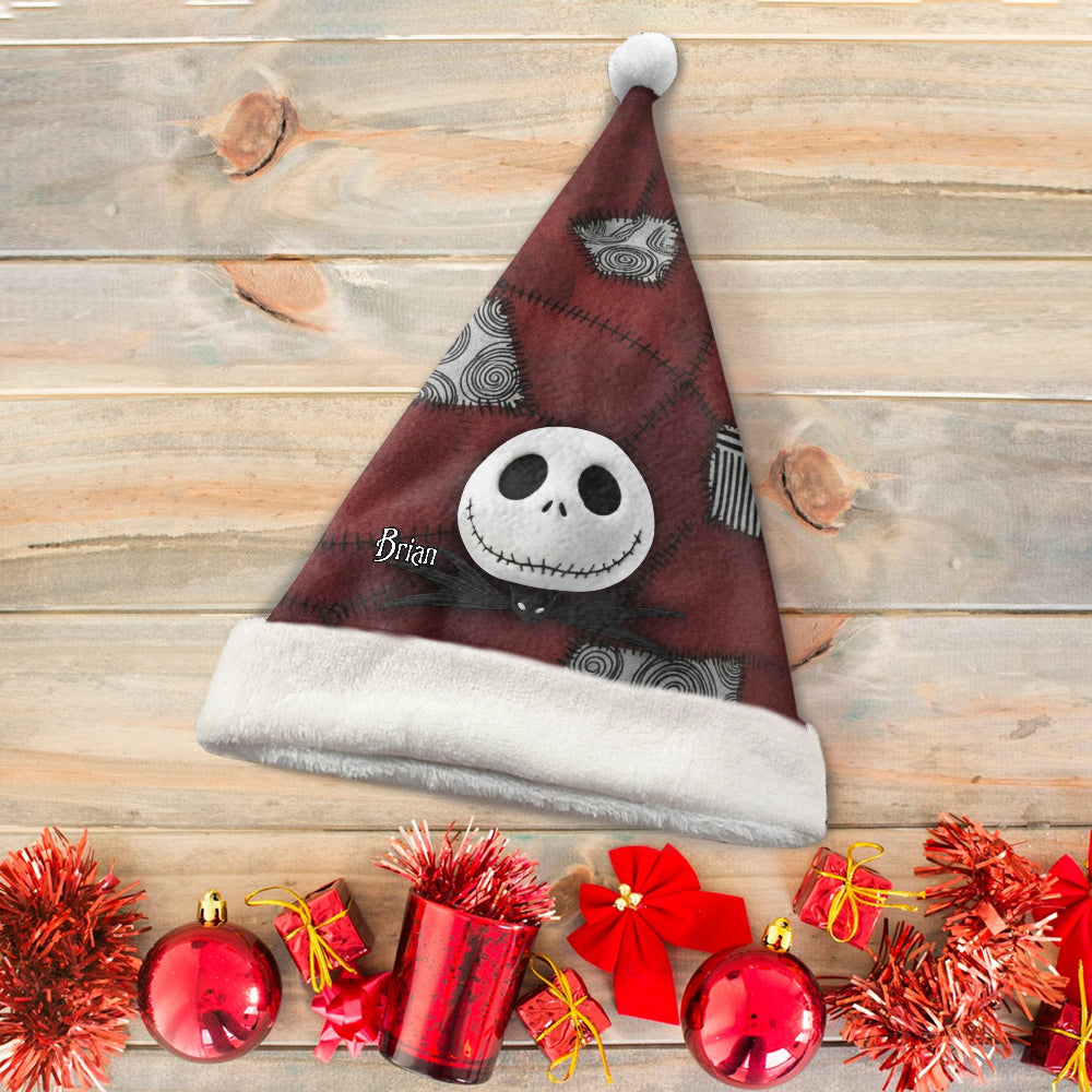 Personalized Nightmare Before Christmas Santa Hat for Couples Santa Claus Hat GradoCreations