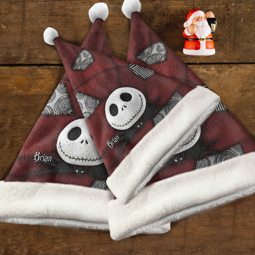 Personalized Nightmare Before Christmas Santa Hat for Couples Santa Claus Hat GradoCreations