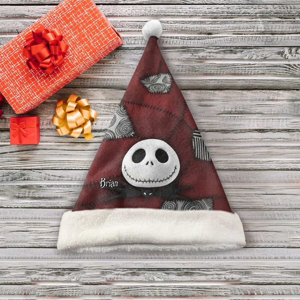 Personalized Nightmare Before Christmas Santa Hat for Couples Santa Claus Hat GradoCreations