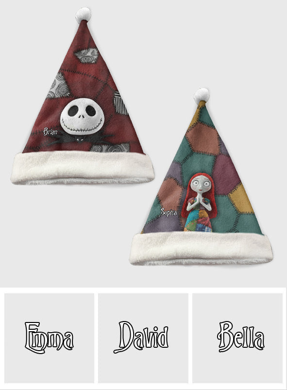 Personalized Nightmare Before Christmas Santa Hat for Couples Santa Claus Hat GradoCreations